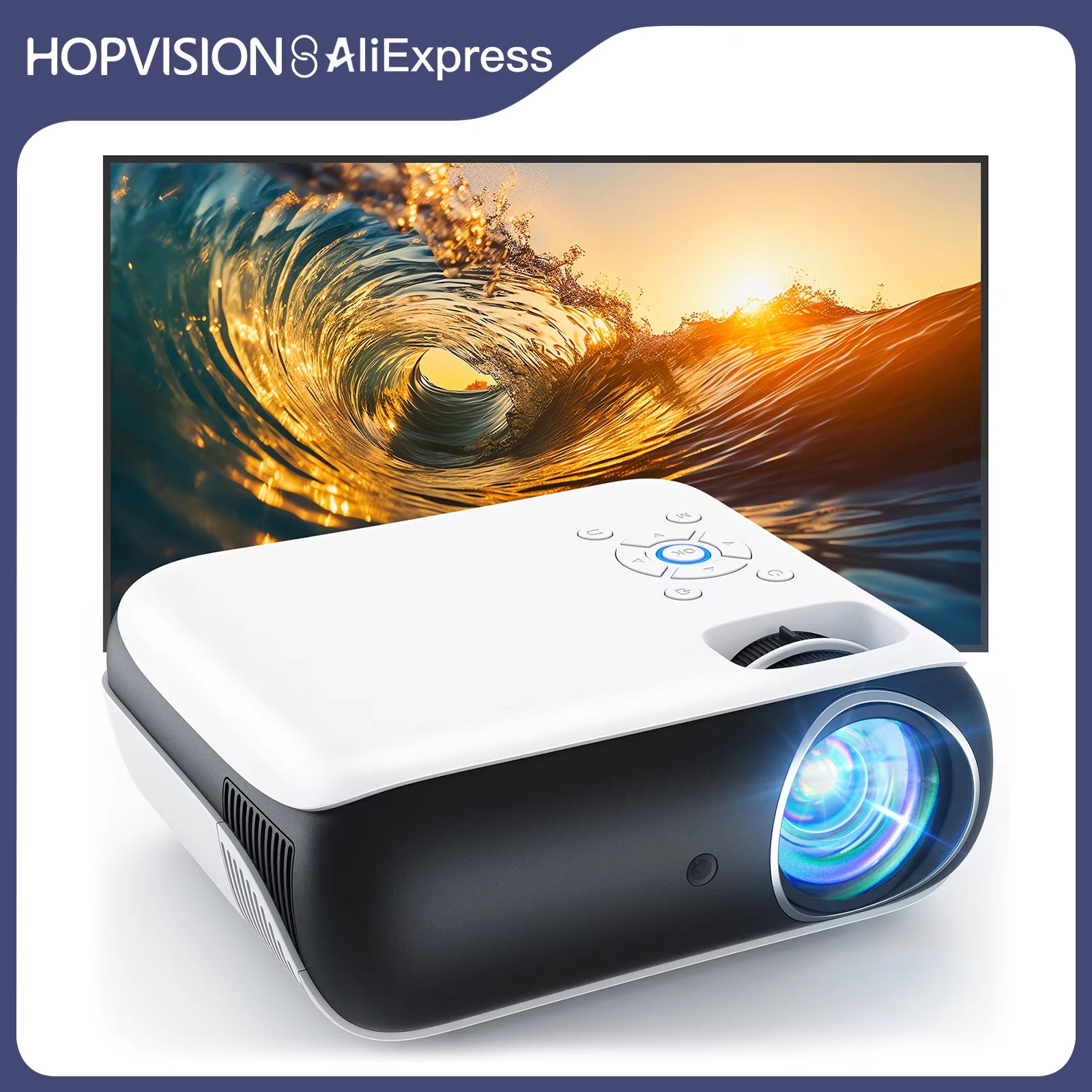Beamer,Full HD 1080P,Bluetooth,4K-Unterstützung,Tragbar Mini Heimkino-Projektor,Kompatibel Mit Smartphone/Hdmi/Usb/Av